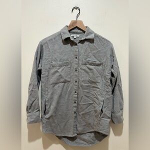 Madewell Sunday Grey Button Up Long Sleeve Flannel Shirt w/ Pockets - Women’s XS